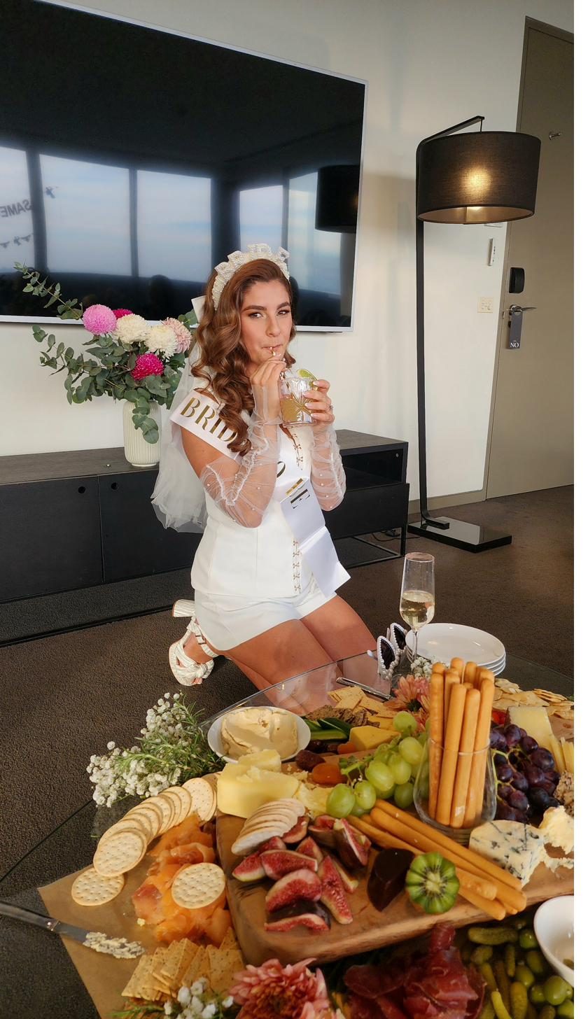 Bride with grazing board