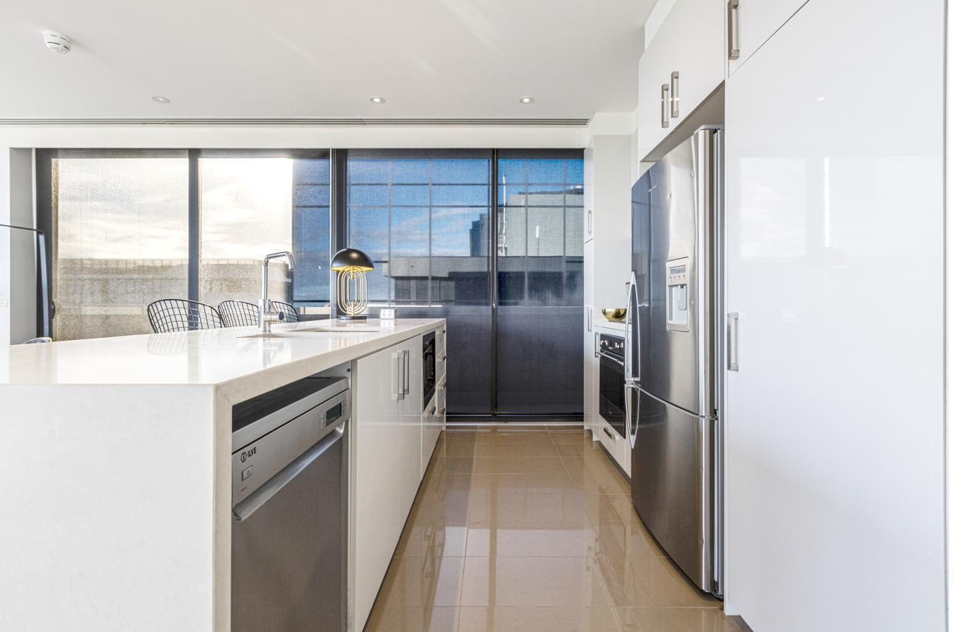 Marble island kitchen