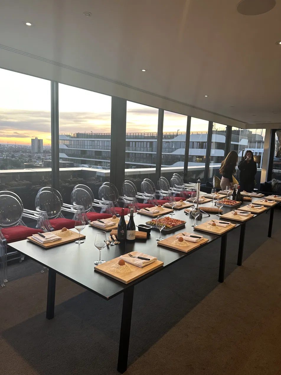 Private dining room at sunset